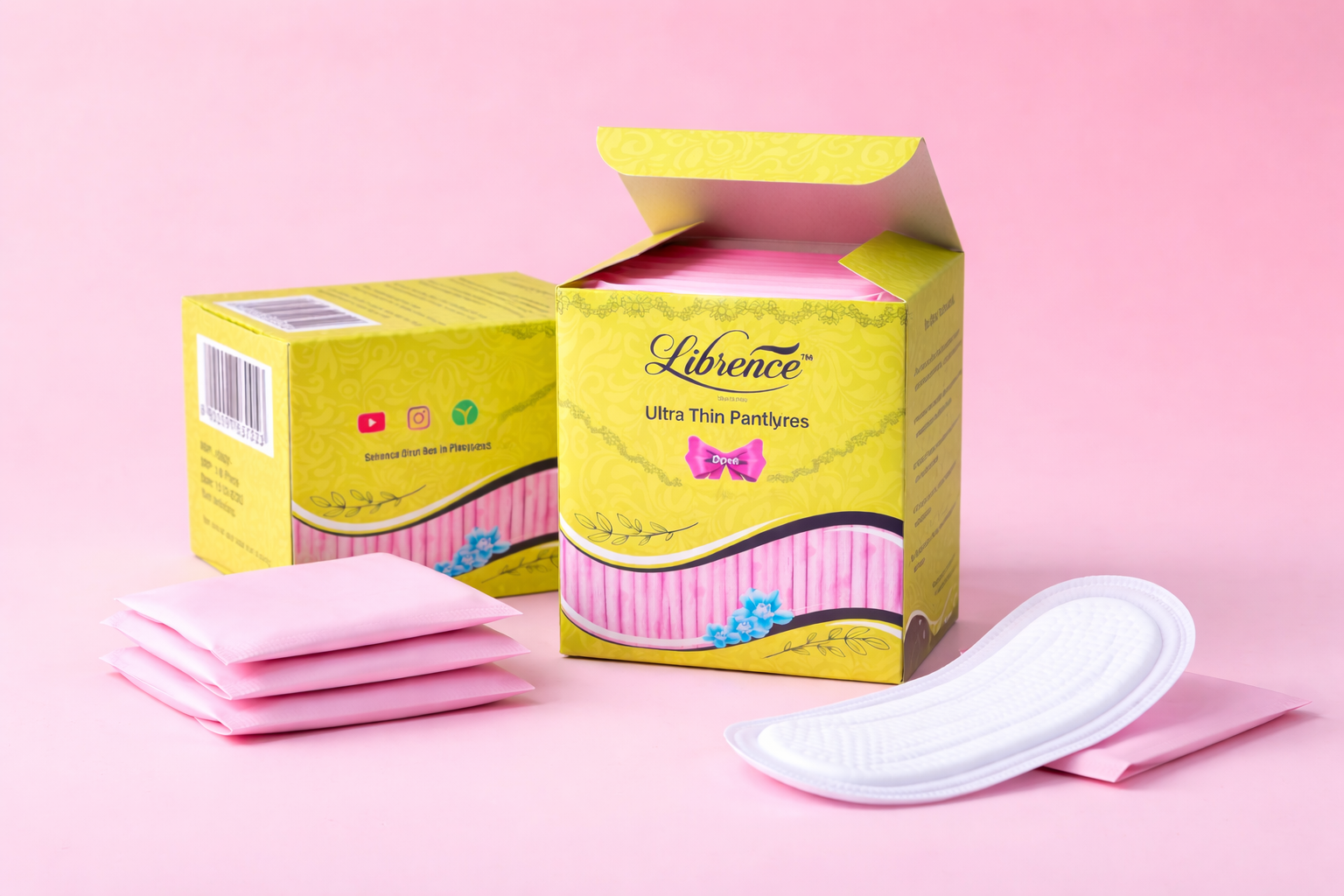 librence ultra thin pantyliners display